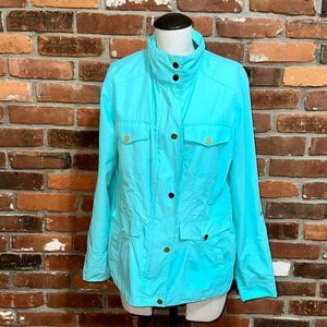 Charter Club Mint Green Windbreaker With Pockets Size Medium